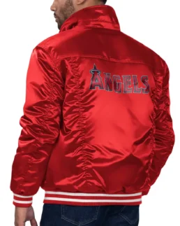 MLB Los Angeles Angels Starter x Levi's Red Satin Trucker Jacket bqack