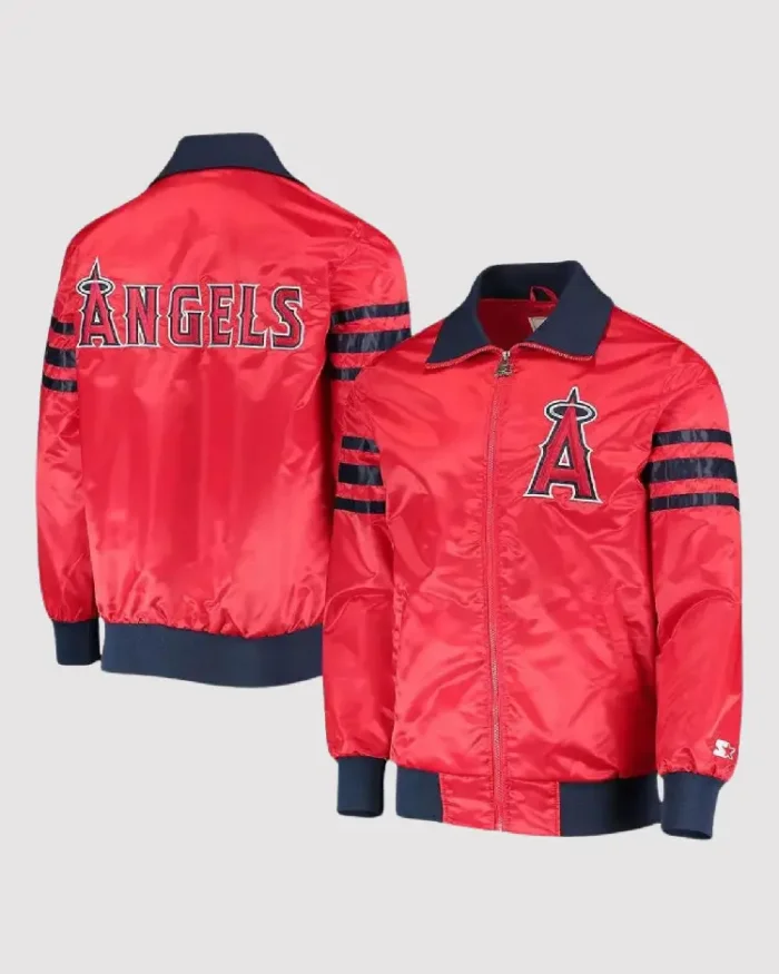 Mlb Los Angeles Angels The Captain Ii Red Varsity Jacket Front And Back