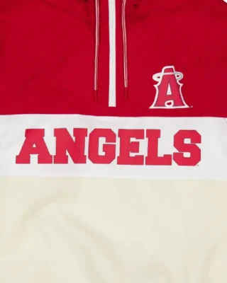 MLB Los Angeles Throwback Windbreaker Hoodie closeup