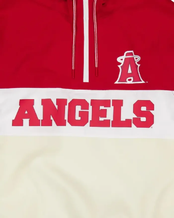 Mlb Los Angeles Throwback Windbreaker Hoodie Closeup