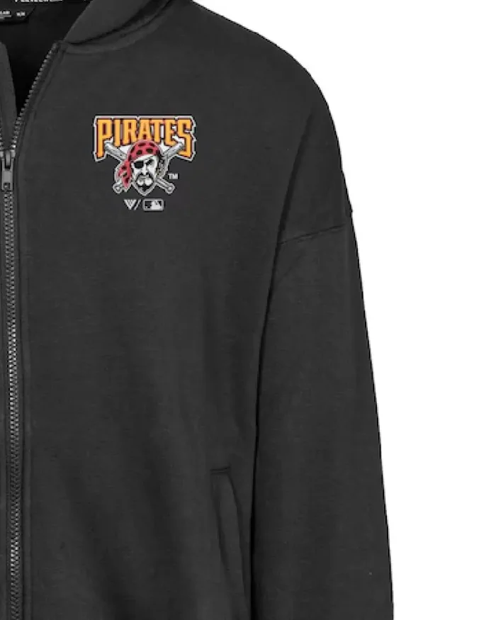 Mlb Pittsburgh Pirates Cooperstown Core Logo Black Hoodie Side