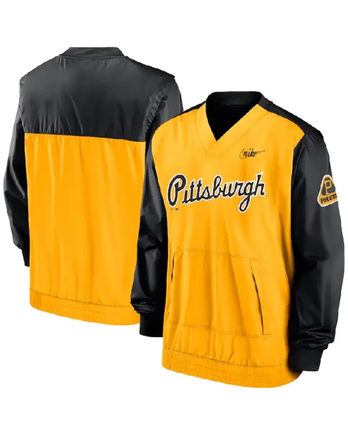 Mlb Pittsburgh Pirates Nike Cooperstown Windbreaker Pullover Top Front And Back