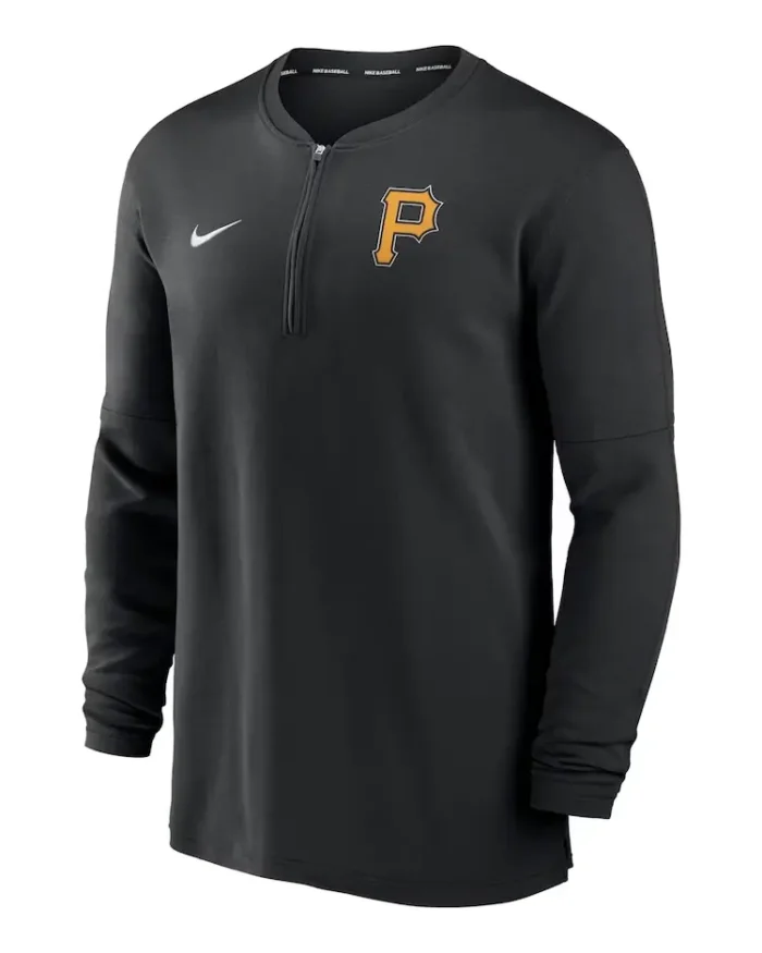 Mlb Pittsburgh Pirates Nike Game Time Performance Black Quarter-Zip Top