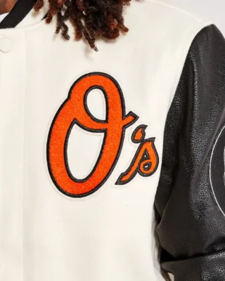 MLB Pro Standard Baltimore Orioles Varsity Jacket back closeup