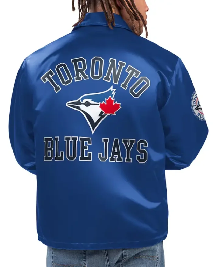 Mlb Starter Royal Toronto Blue Jays Coaches Jacket Back