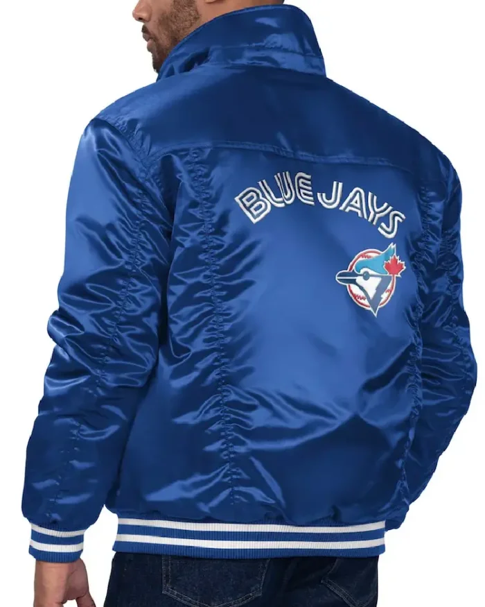 Mlb Starter X Levi'S Royal Toronto Blue Jays Satin Trucker Jacket Back