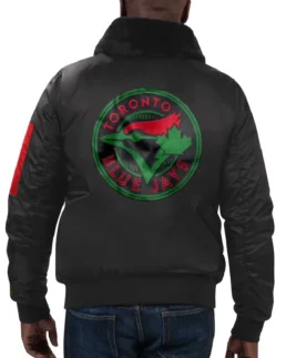 MLB Starter x Ty Mopkins Toronto Blue Jays Black History Month Satin Jacket back