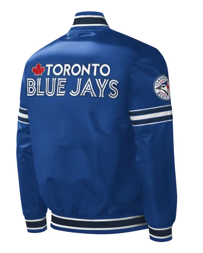 Mlb Toronto Blue Jays Midfield Satin Varsity Jacket Back