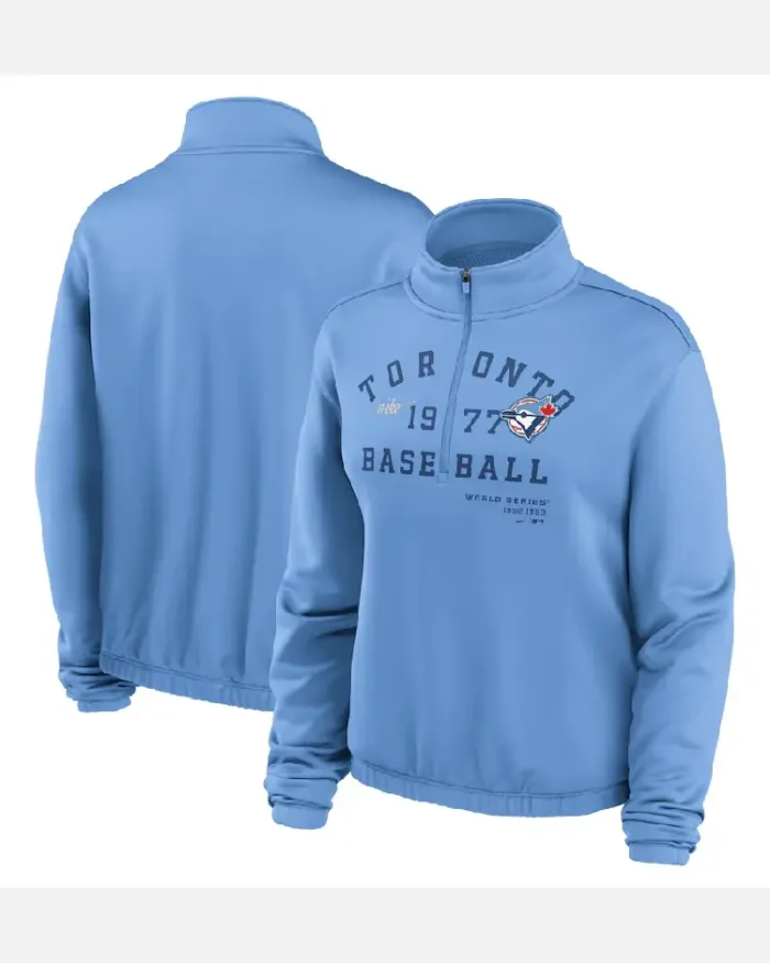 Mlb Toronto Blue Jays Rewind Splice Sweatshirt Front And Back