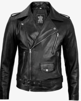 Men's Black Asymmetrical Motorcycle Leather Jacket