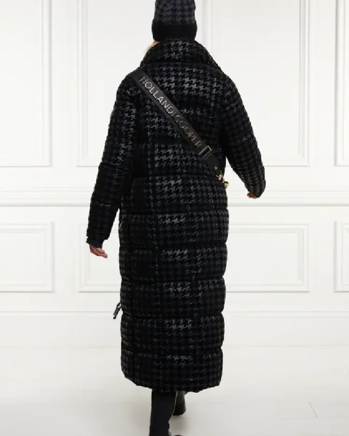 Mono Houndstooth Crawford Longline Coat Back