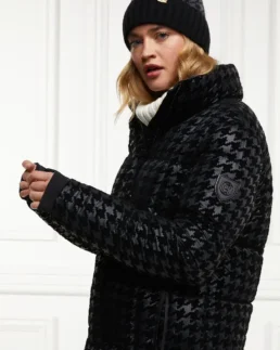 Mono Houndstooth Crawford Longline Coat side