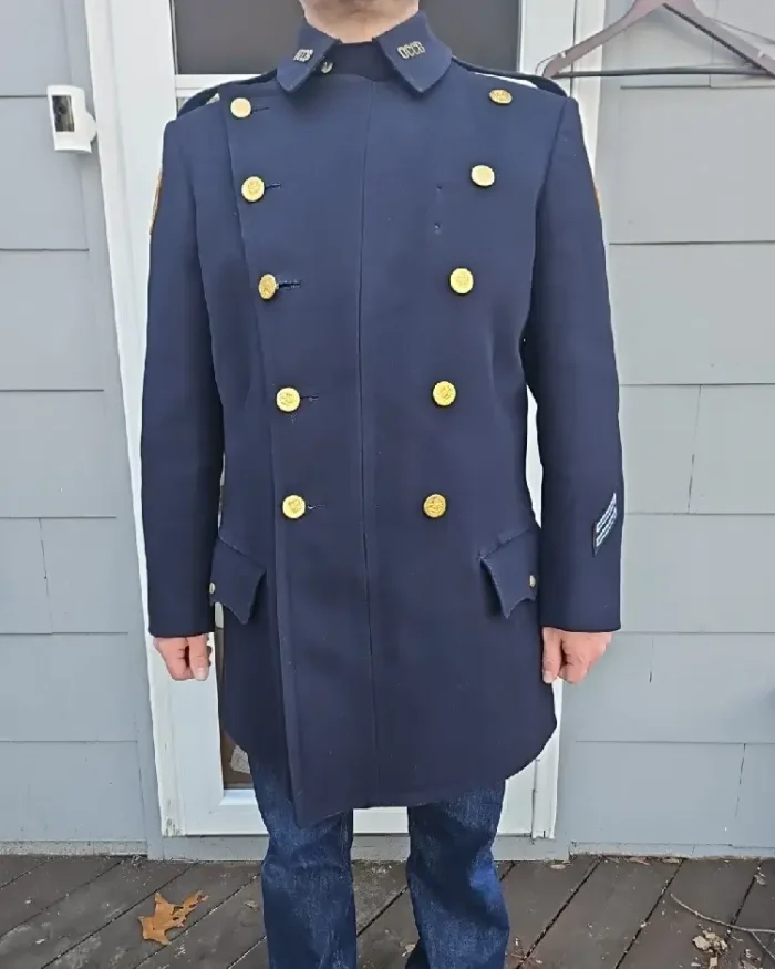 Nypd Vintage Defunct Choker Reefer Coat Jacket Front View