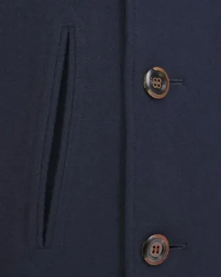 Navy Rugby Reefer Coat pocket view