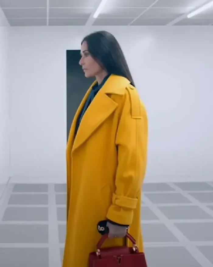 Shop Demi Moore The Substance 2024 Yellow Coat For Men And Women On Sale