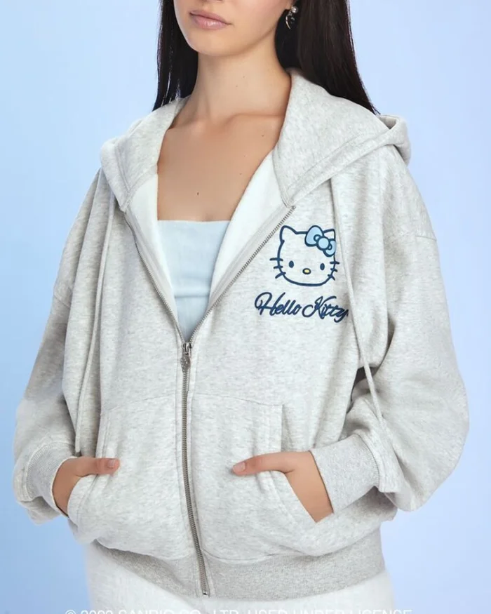 Shop Hello Kitty Fleece Zip-Up Hoodie For Unisex On Sale