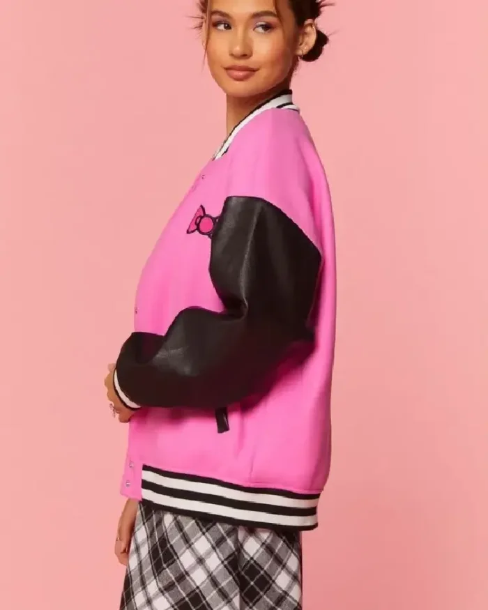 Shop Hello Kitty & Friends Pink Varsity Jacket For Men And Women On Sale