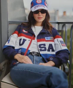 Shop Kendall Jenner Team USA Olympics 2024 Flagbearer Jacket For Men And Women On Sale