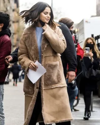 Shop Mabel Mora Only Murders in the Building Shearling Coat For Men And Women On Sale