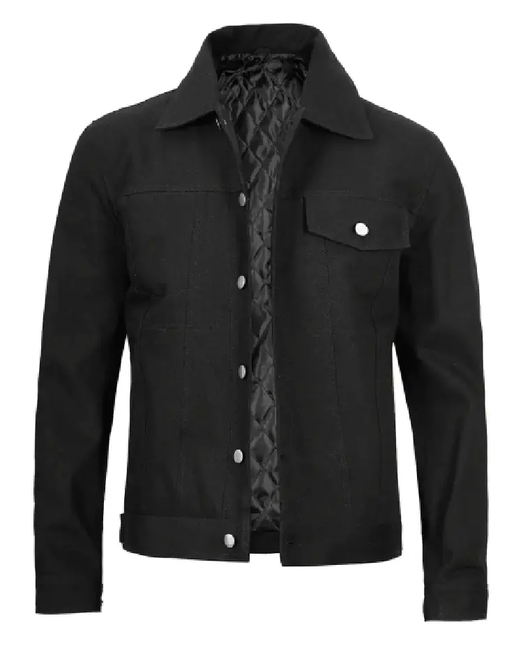 Shop Men's Rip Trucker Black Cotton Jacket For Men And Women On Sale