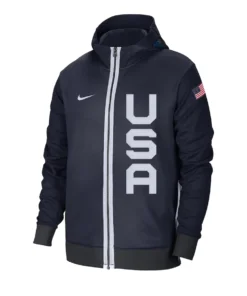 Shop Nike USA Basketball Showtime Performance Full-Zip Hoodie Jacket For Men And Women On Sale