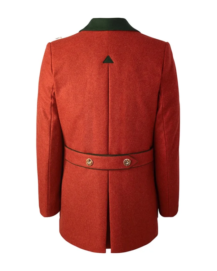 Shop Orange Red Loden Hunting Jacket For Men And Women On Sale