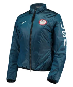 Shop Team USA Nike Blue Mid-Layer Jacket For Men And Women On Sale