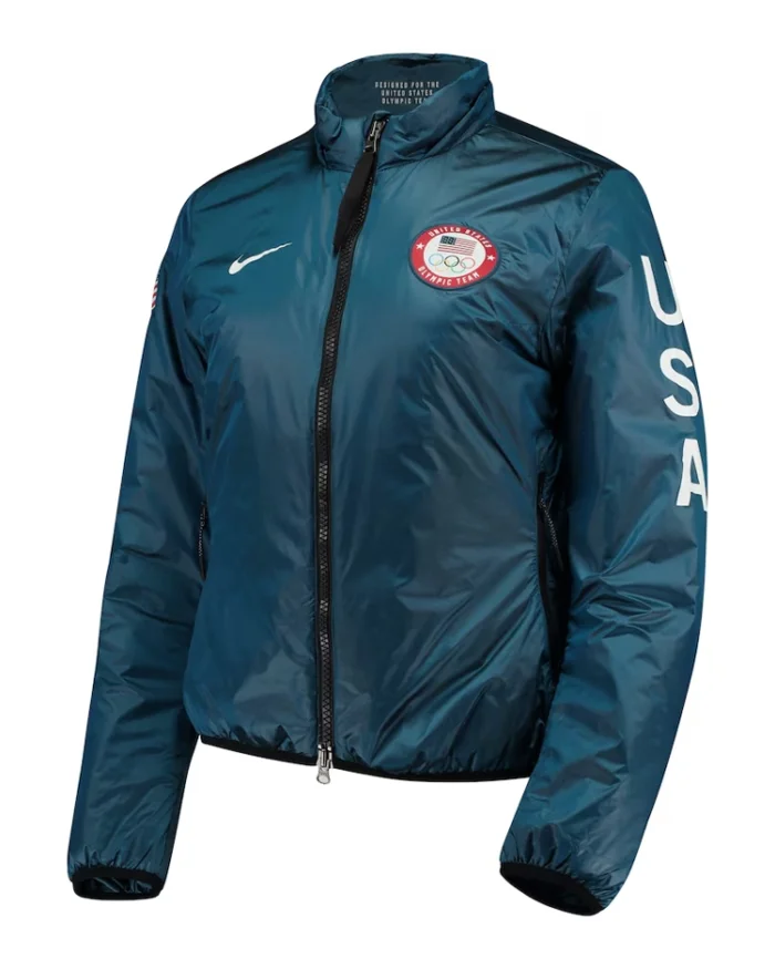 Shop Team Usa Nike Blue Mid-Layer Jacket For Men And Women On Sale