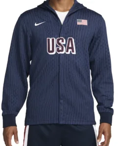 Shop Team USA Nike Dri-FIT ADV Basketball Game Jacket For Men And Women On Sale 