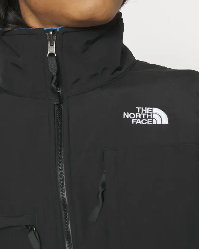 Shop The North Face Super Sonic Blue Denali Fleece Jacket For Men And Women On Sale Close Up View