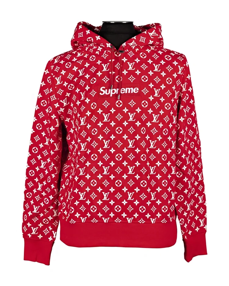 Supreme X Louis Vuitton Box Logo Hoodie Red