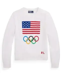 Team USA Women's White Graphic Cotton Sweater