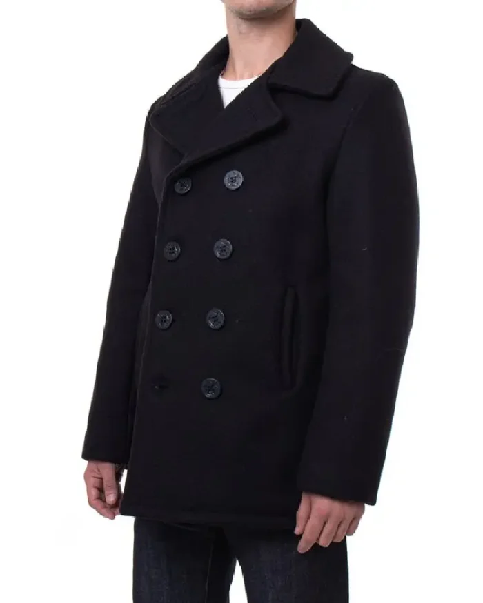 The Iconic Schott Nyc Classic Melton Wool Us Navy Pea Coat Reefer Jacket Awaits You