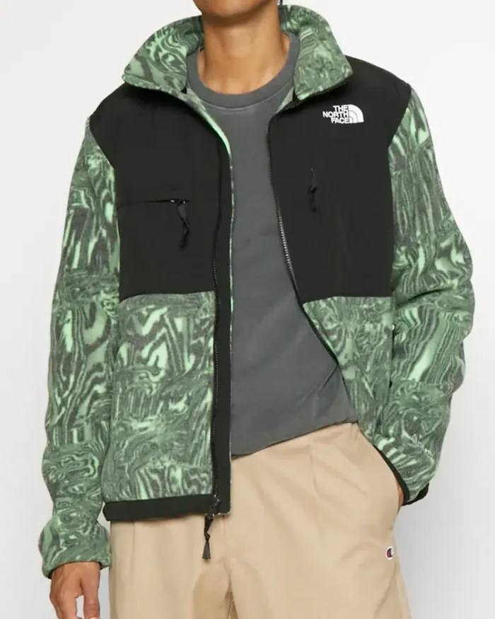 The North Face Chlorophyll Green Denali Fleece Jacket Front View