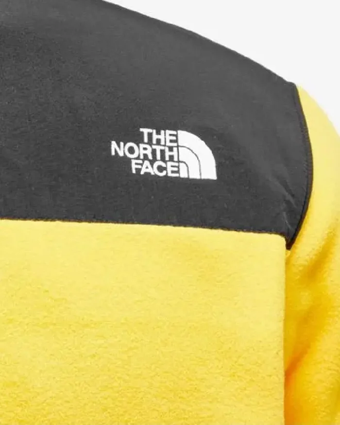 The North Face Yellow Denali Fleece Jacket Close Up View