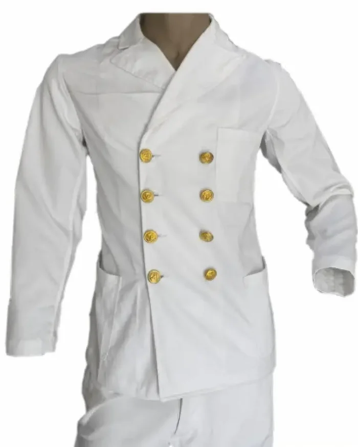 Us Navy Chief Petty Officer Cpo White Reefer Jacket