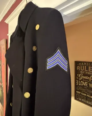 Vintage 1960's NYPD Sergeant Heavy Reefer Jacket side view