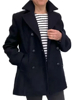 Wool Blend Reefer Jacket Coat