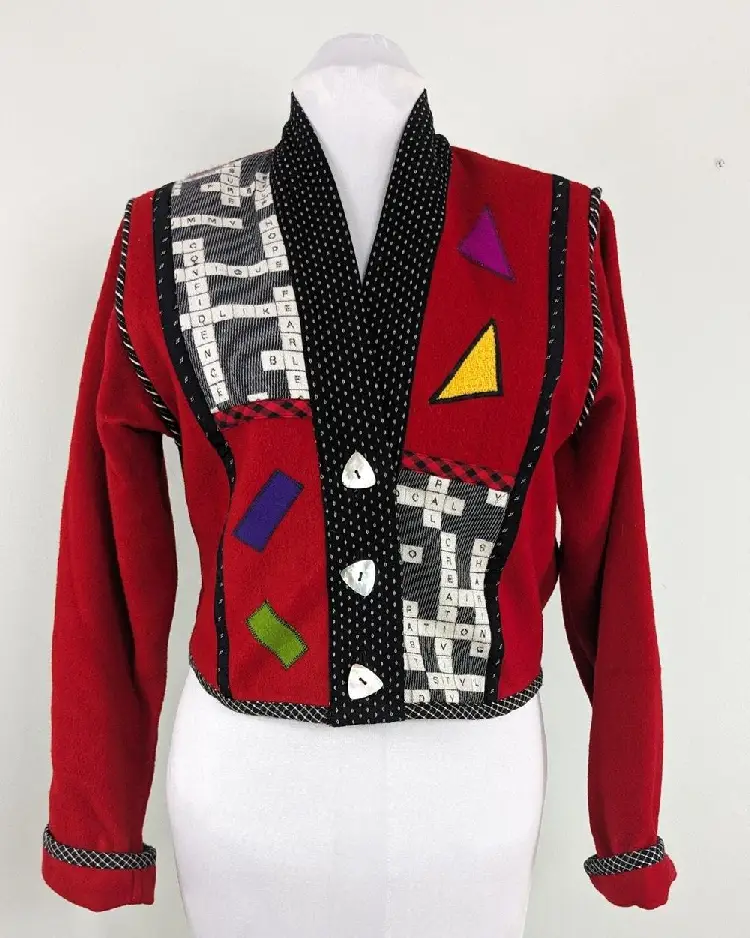 Wool Crossword Scrabble Jacket