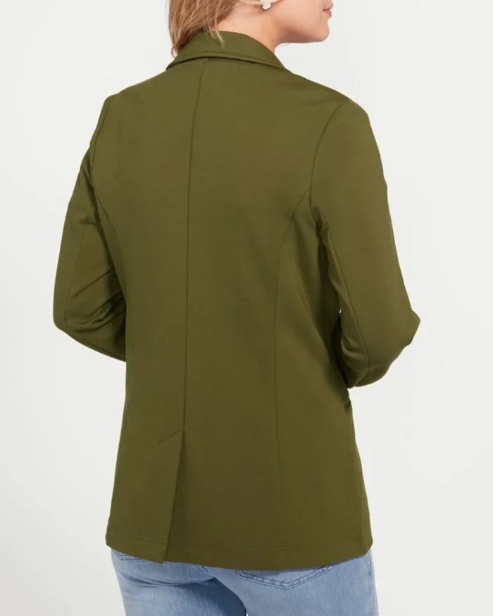 Betabrand Women'S Classic Blazer Dark Olive Back