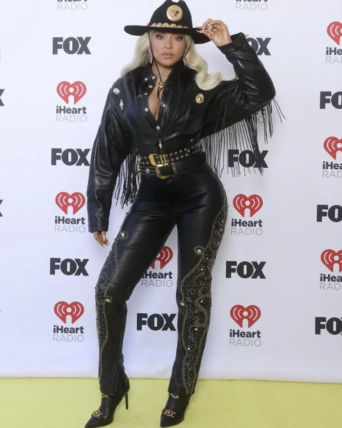 Beyoncé Iheartradio Music Awards 2024 Leather Jumpsuit Front Full View