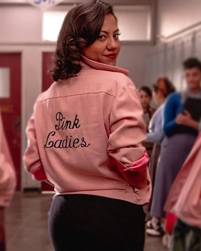 grease rise of the pink ladies jacket back