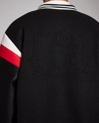 hello kitty striped varsity jacket back closure