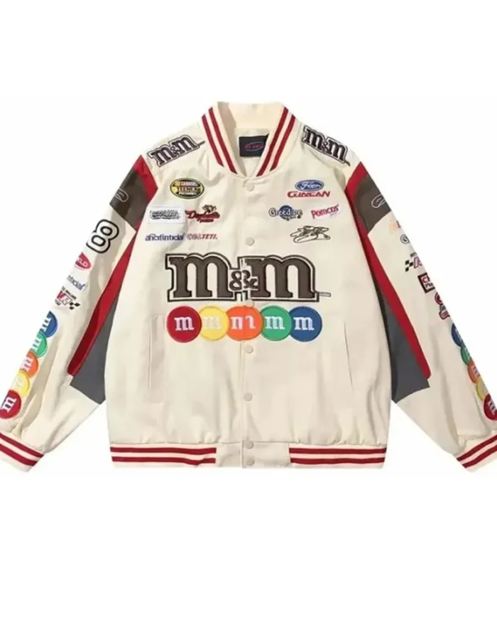 Hip Hop Baseball Harajuku Retro Racing Bomber White Jacket