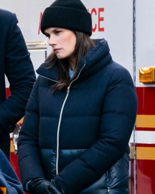 missy peregrym fbi s06 black puffer jacket front