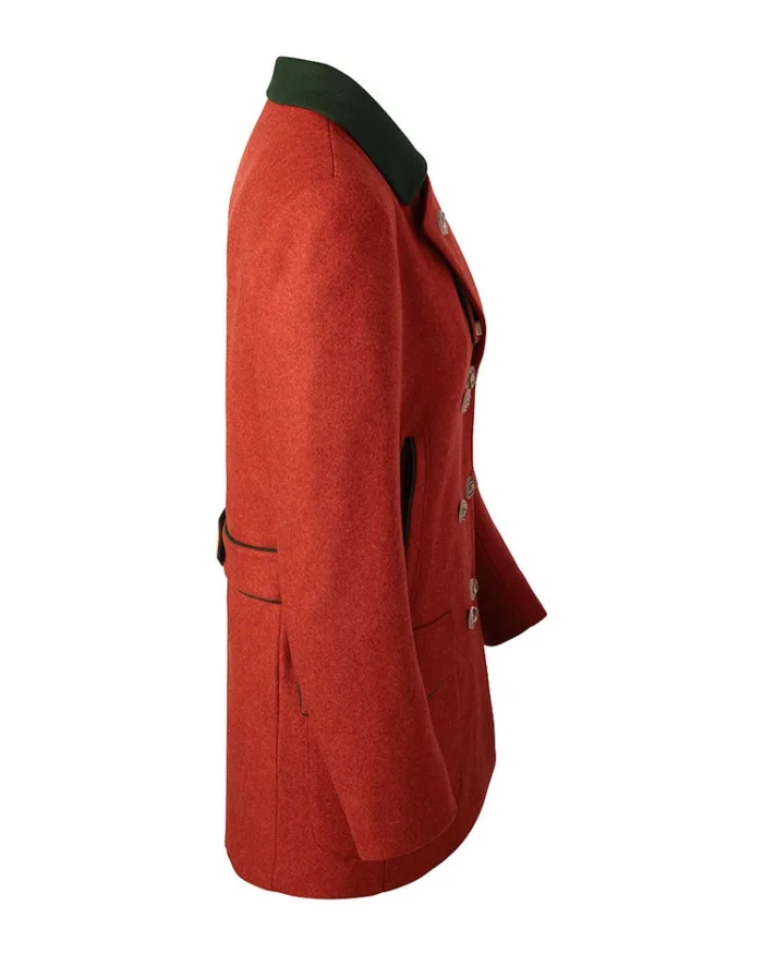 Orange Red Loden Hunting Jacket Side View