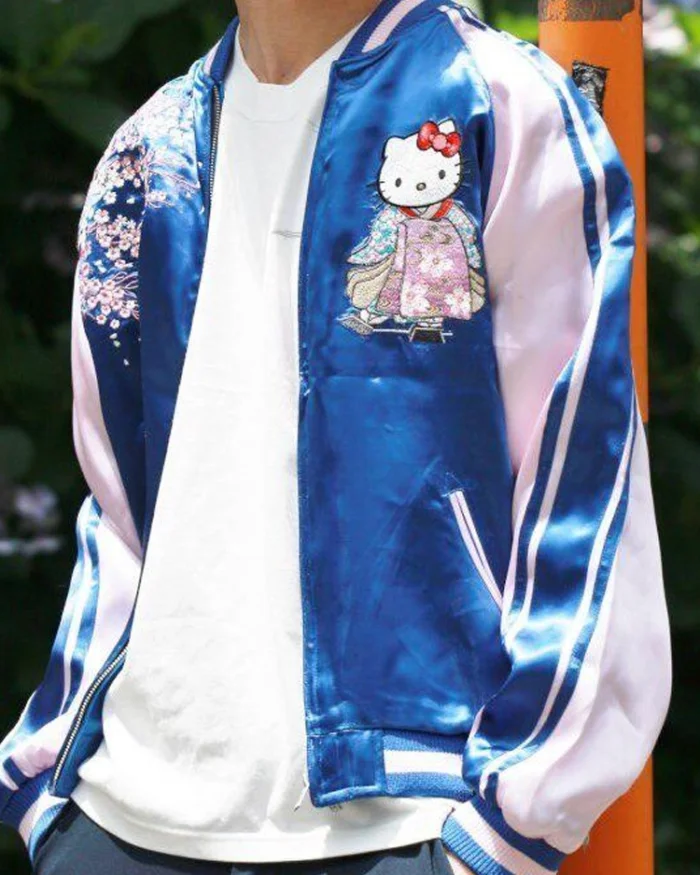 Sanrio Hello Kitty Oiran Sukajan Jacket Side View