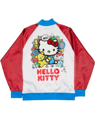 sanrio hello kitty x loungefly 50th anniversary unisex bomber jacket back