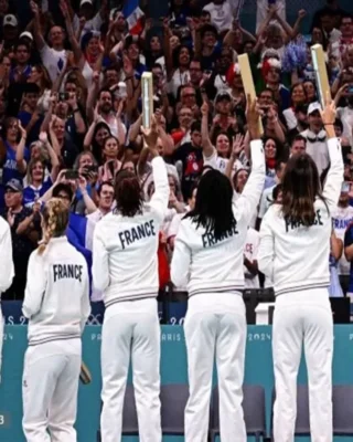 team france paris olympics 2024 podium jacket back view