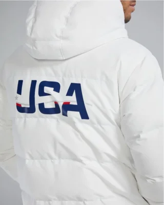 team usa swimming kit elite down parka jacket men back